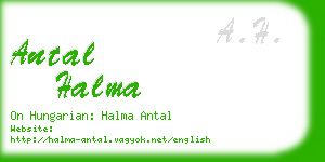 antal halma business card
